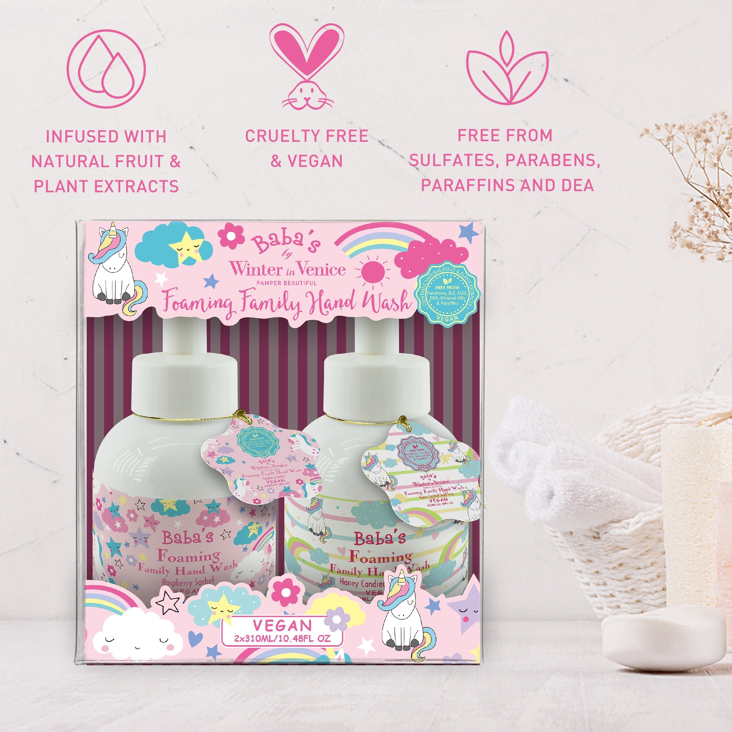 Winter In Venice Baba's Foaming Family Hand Wash Duo Set - Pink