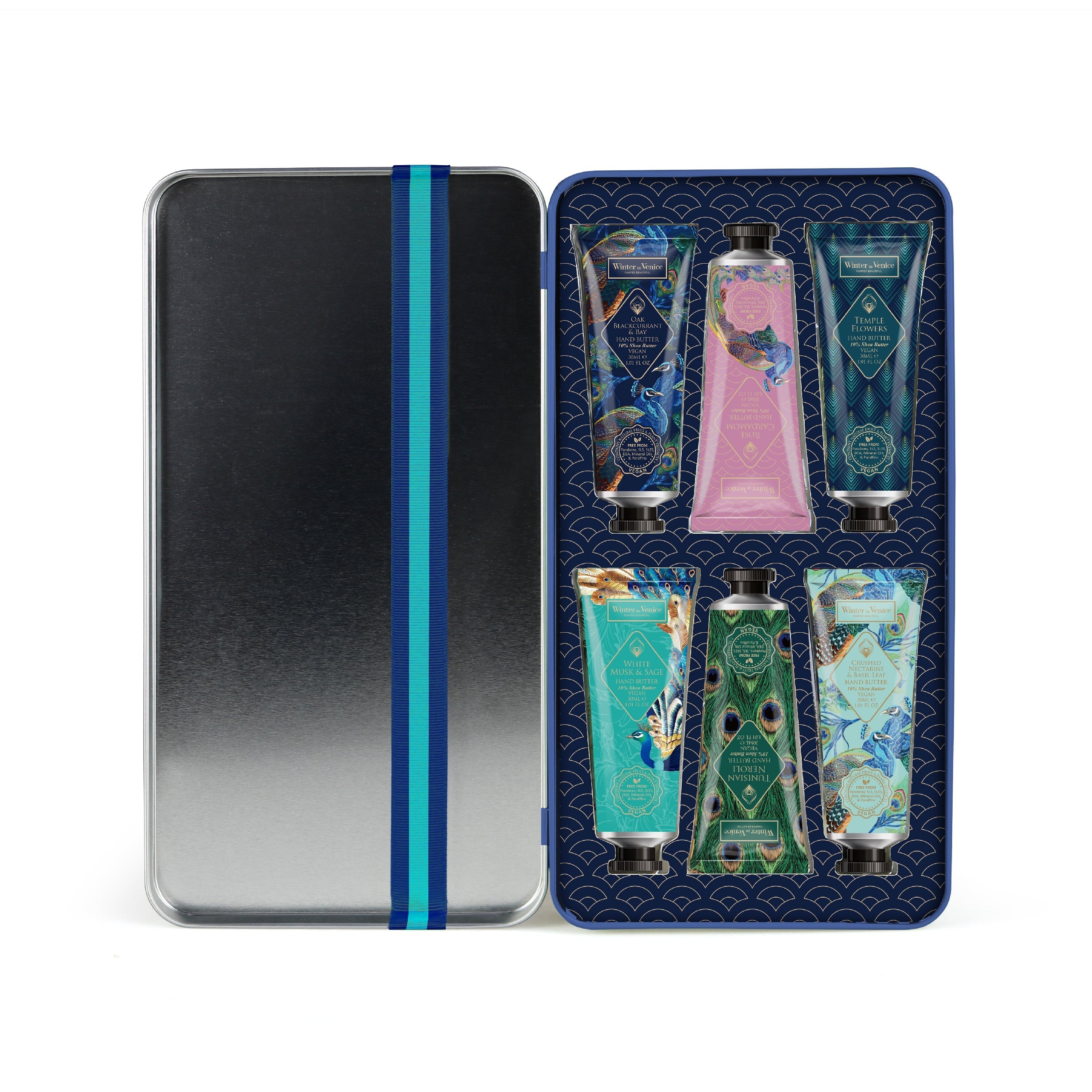 Winter In Venice Birds of Hera Hand Butter Tubes Tin Set