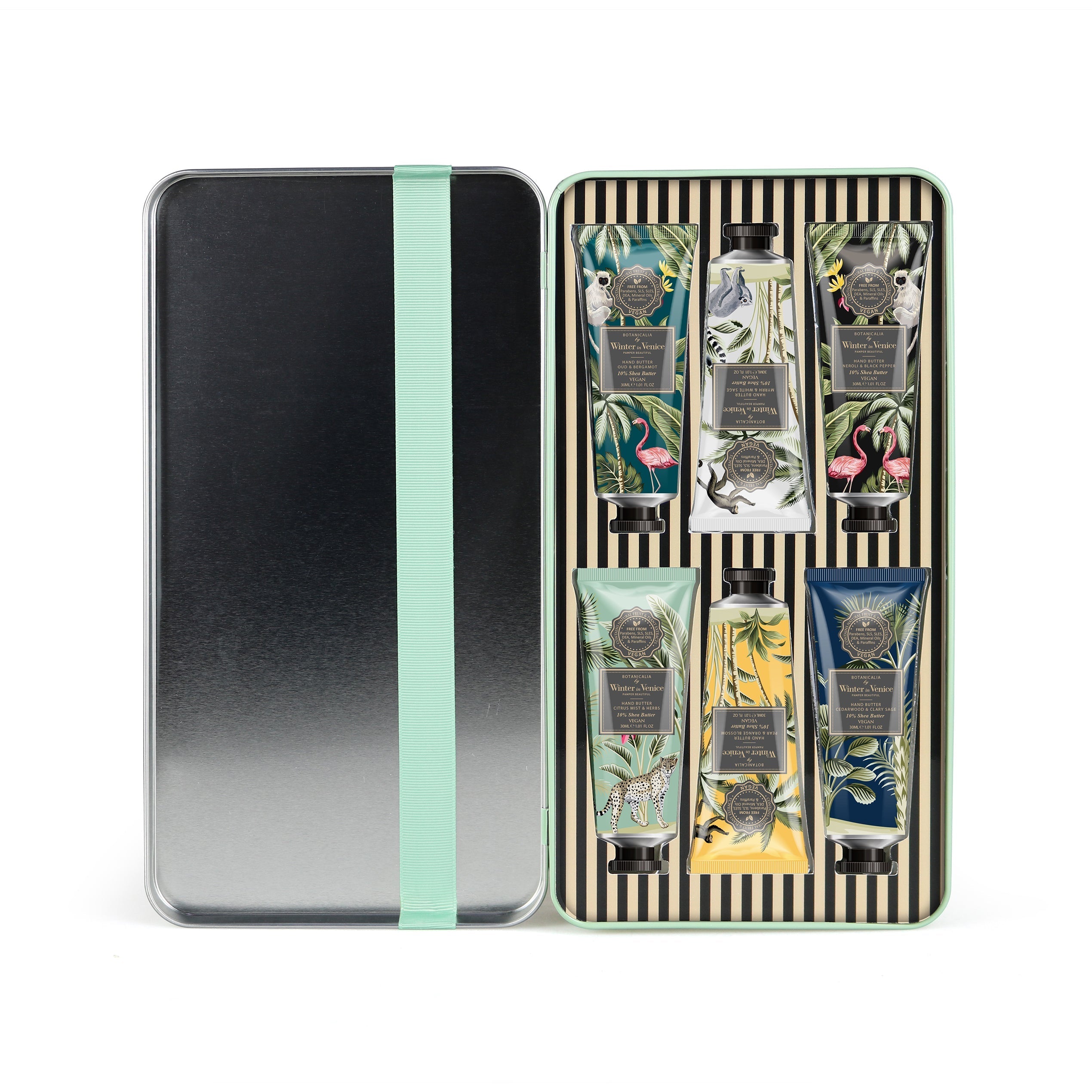 Winter In Venice Botanicalia 10% Shea Butter Hand Butter Tube Tin Gift Set