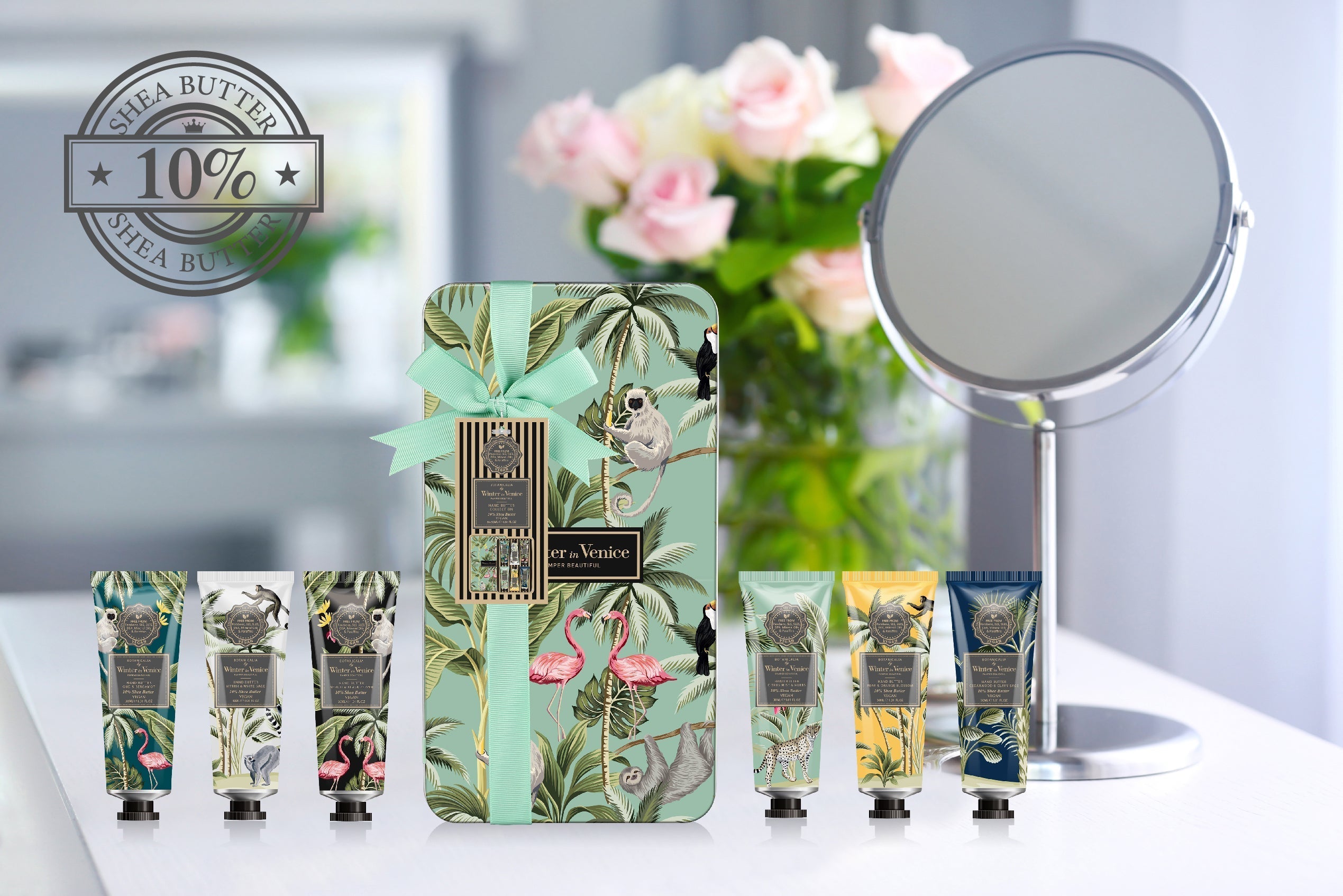 Winter In Venice Botanicalia 10% Shea Butter Hand Butter Tube Tin Gift Set