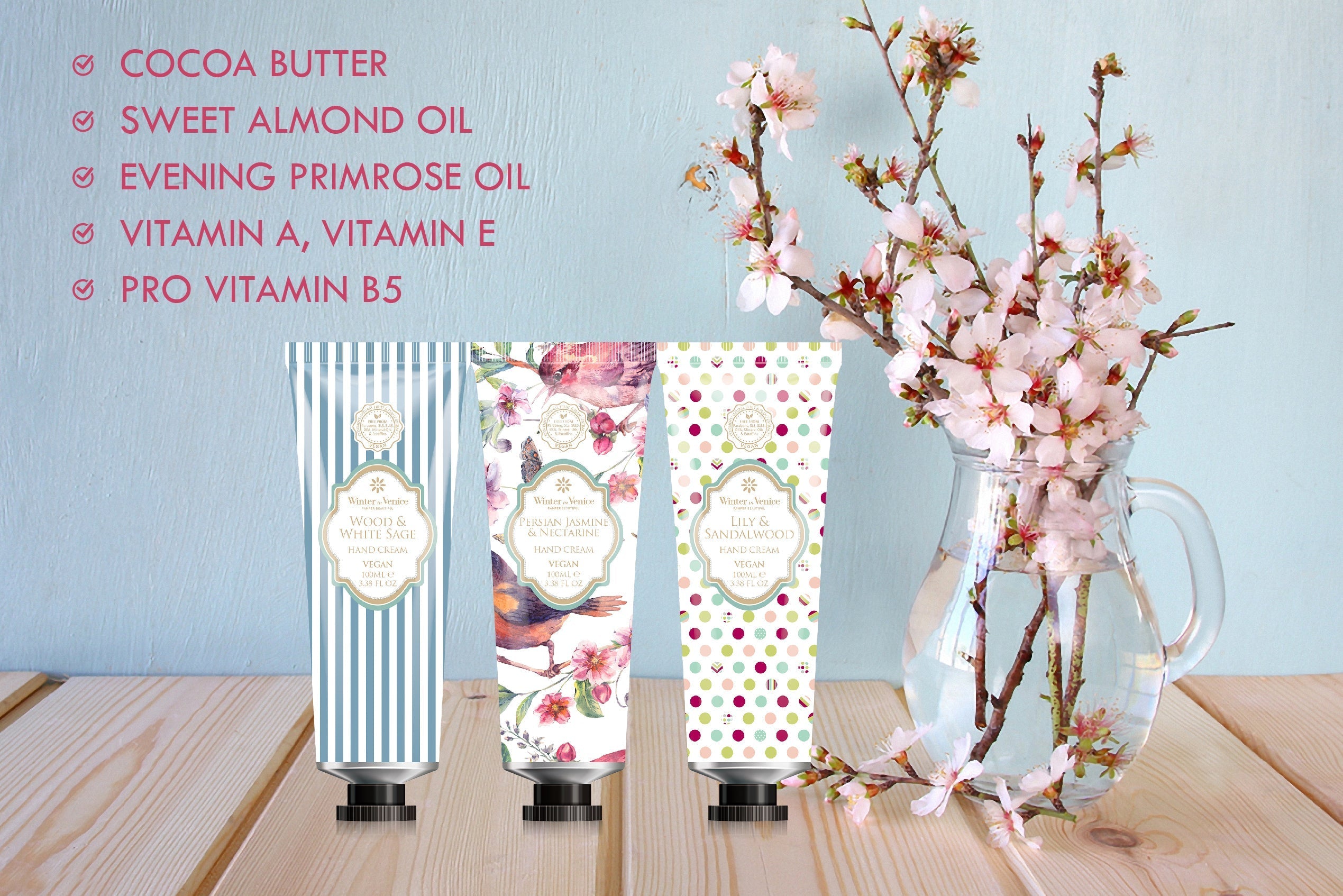 Winter In Venice Floral Symphony Hand Cream Tube Trio Set