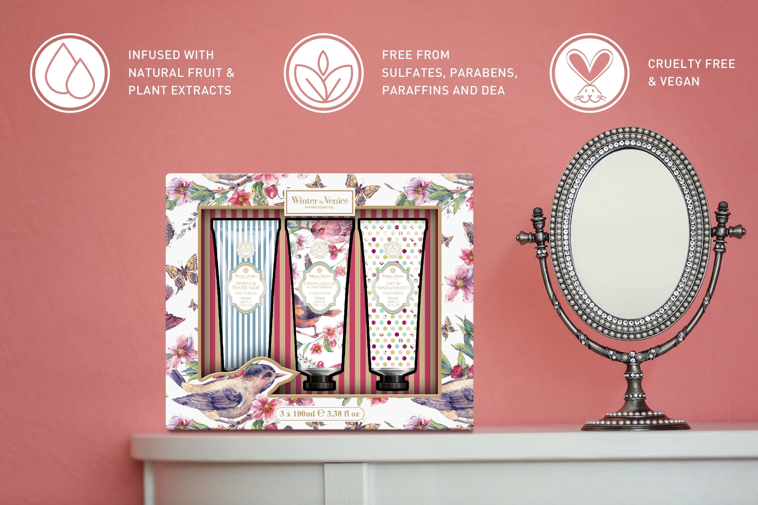 Winter In Venice Floral Symphony Hand Cream Tube Trio Set