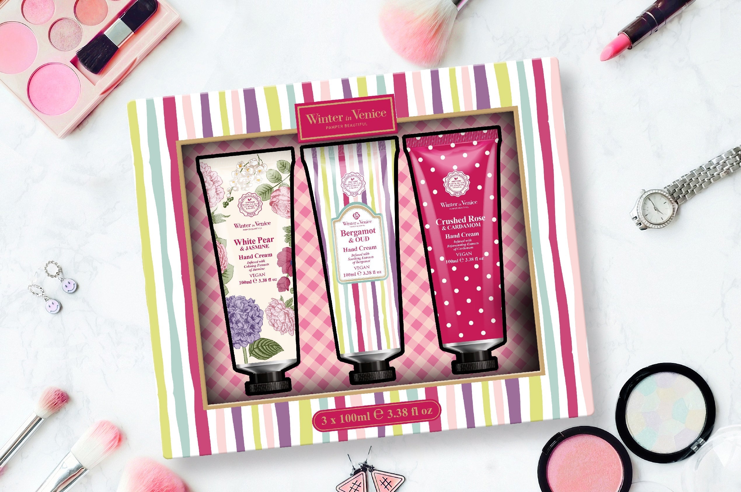 Winter In Venice Parisian Bouquet Hand Cream Tube Trio Set