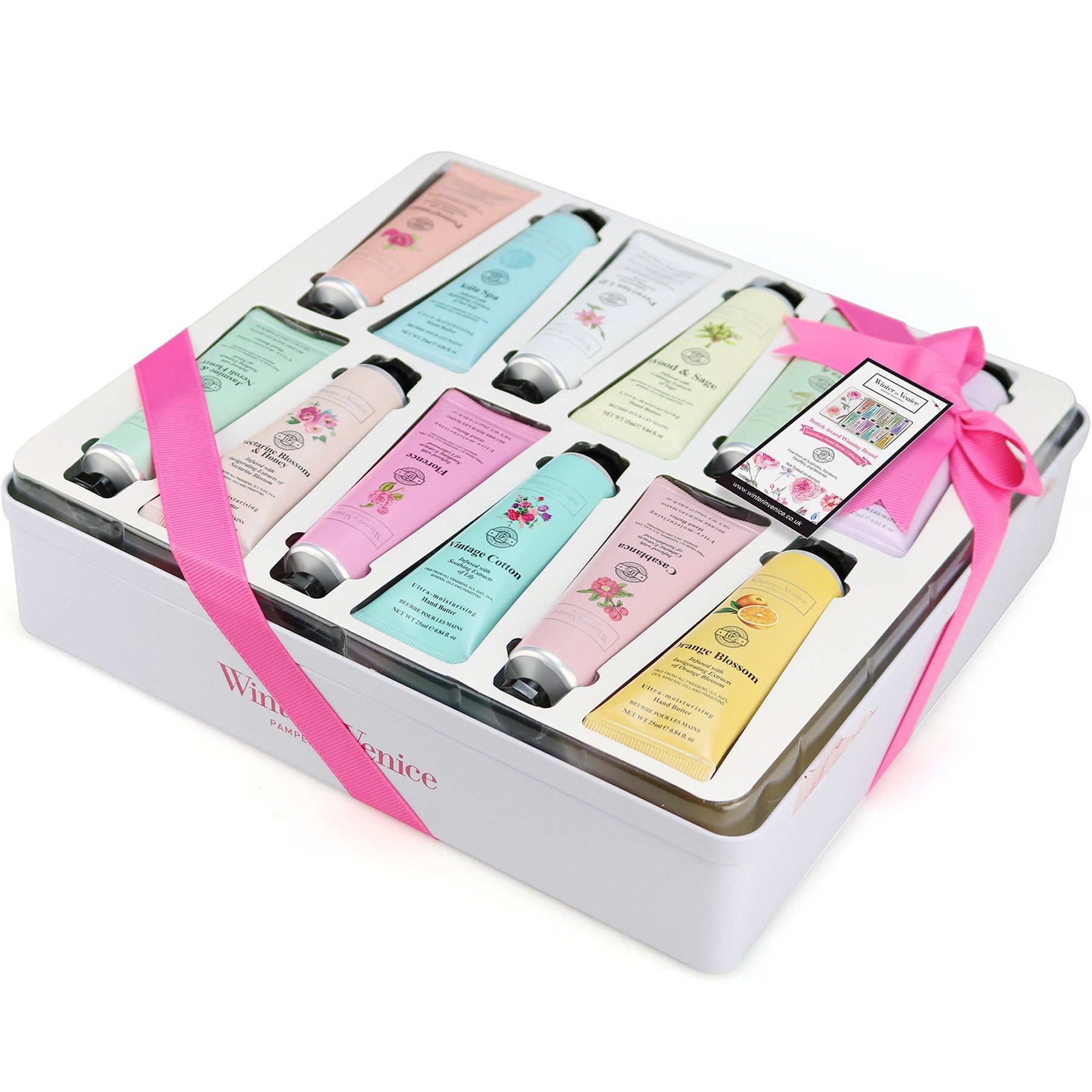 Winter In Venice simple Floral Hand Butter Tubes Tin Set