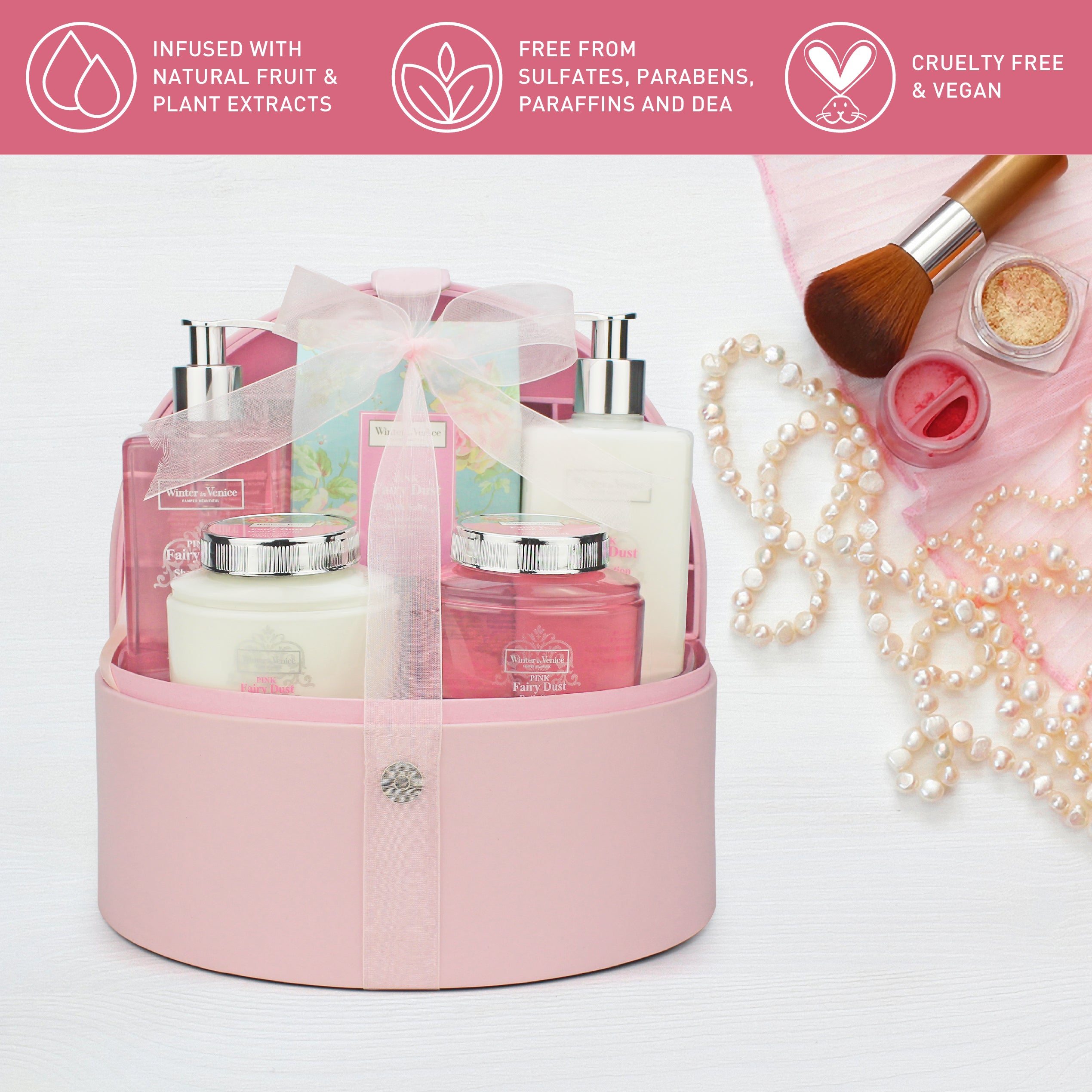 Winter In Venice simple Pink Fairy Dust Jewellery Case