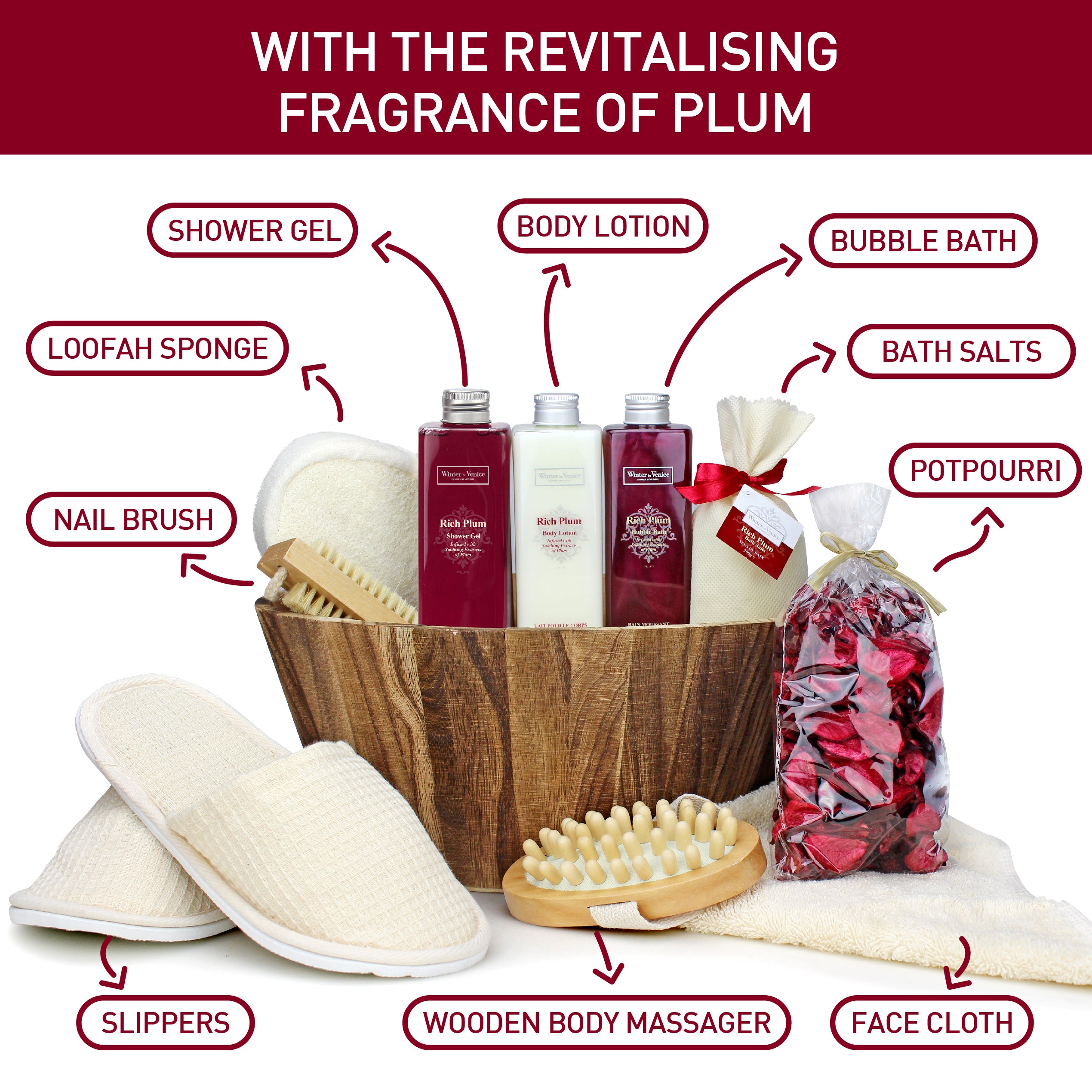 Winter In Venice simple Rich Plum Oval Bowl