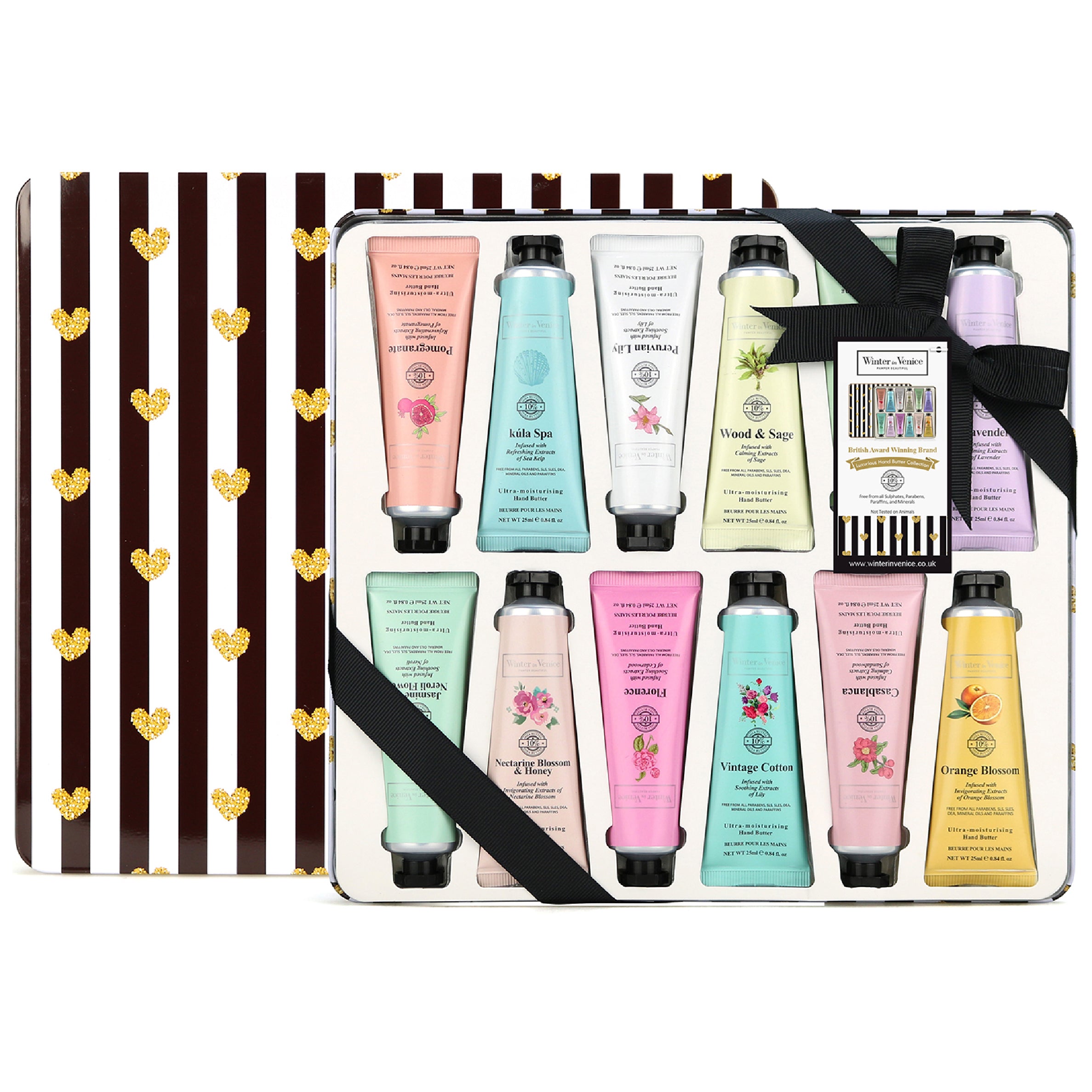 Winter In Venice simple Striped Hand Butter Tubes Tin Set