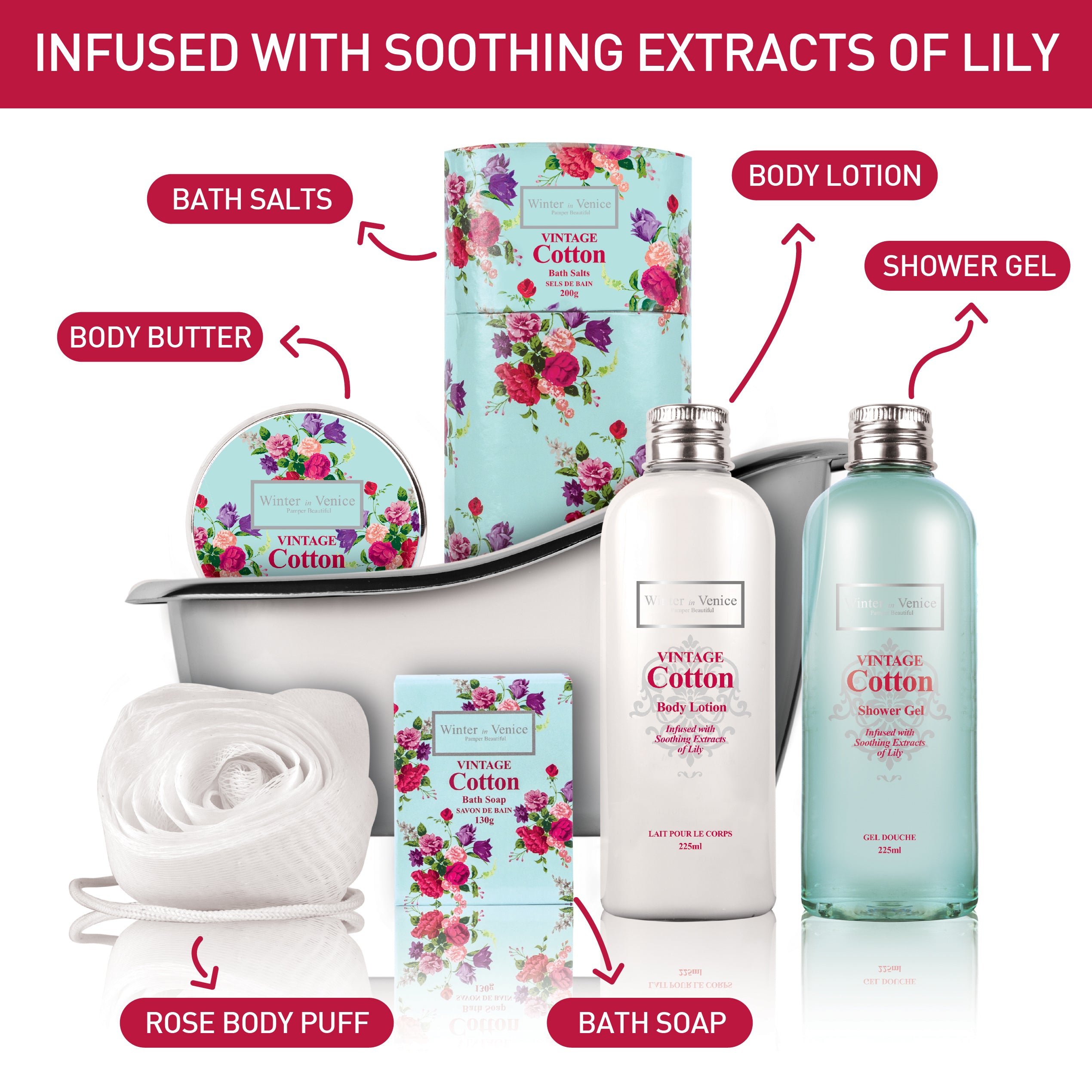 Winter In Venice simple Vintage Cotton Bath Tub