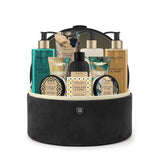 Black & Gold Suede Jewellery Box Gift Set